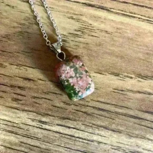 Unakite Stone Pendant with Necklace of Choice - Picture 1 of 5